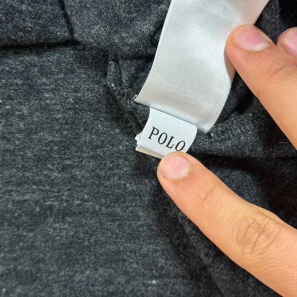 Polo Ralph Lauren T Shirt Mens XL Gray Embroidered Pony Logo Crew Neck Classic